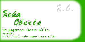 reka oberle business card